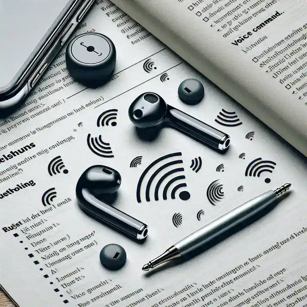 "Ilustrasi pengguna yang mengalami masalah dengan Pixel Buds tidak mengenali perintah suara, menyimak tips perbaikan suara dan pengaturan pada perangkat audio."